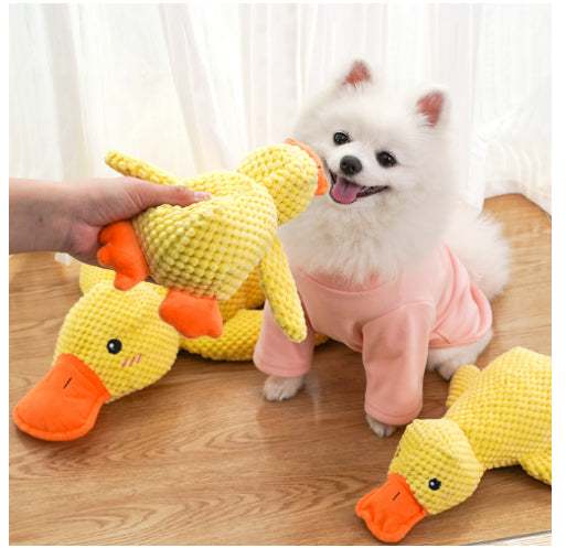 Squeaky Calming Duck Plush Toy for Dogs & Cats