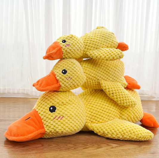 Squeaky Calming Duck Plush Toy for Dogs & Cats